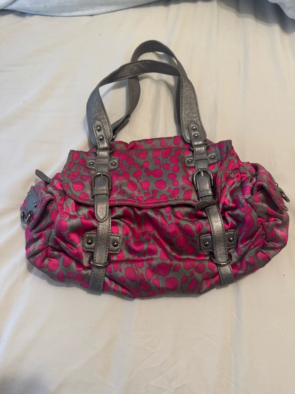 Stylish Kenneth Cole Pink and Gray Women's Shoulder Bag